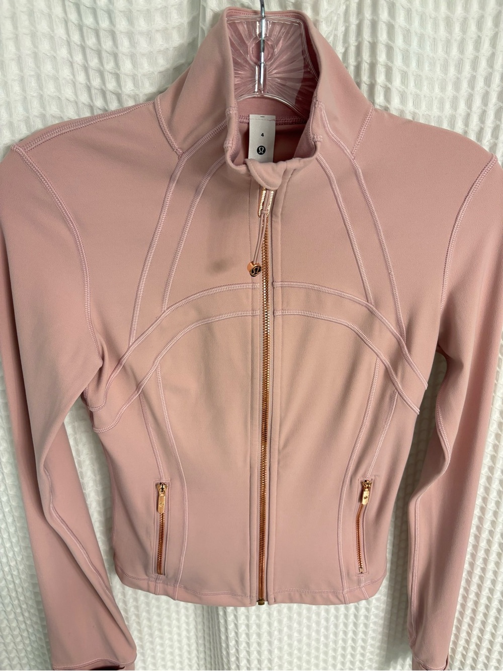 Lululemon Define Cropped Jacket Nulu ~ 4 ~ Pink with Rose Gold - Picture 5 of 16